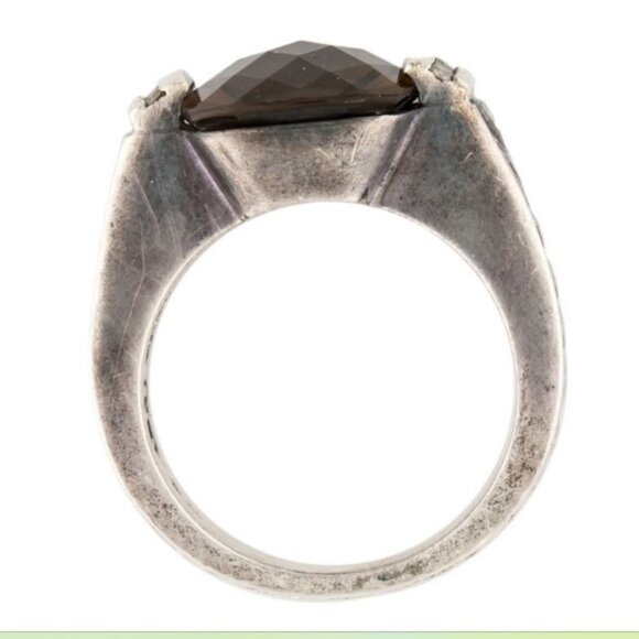 David Yurman Smoky Quartz & Diamond Sculpted Cable Ring - Picture 4 of 5